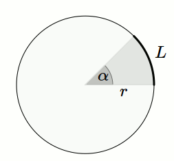 Zusammenhang Bogenlänge und Winkel